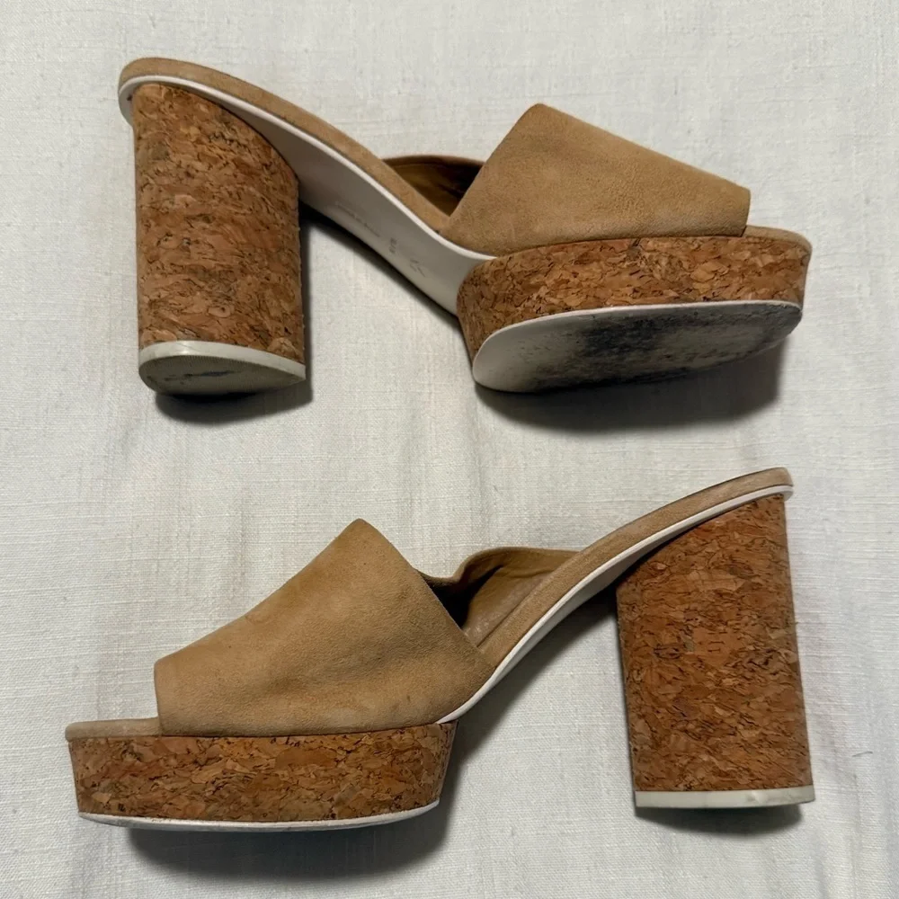 MERCEDES CASTILLO Sand Tan Nude Chiara Cork Platform Sandals Heels size 10 US 40
